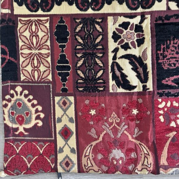 Turkish Patchwork Tapestry Pillow Cover Cushion Case Tassel Zipper Red Black 17" - Picture 6 of 8